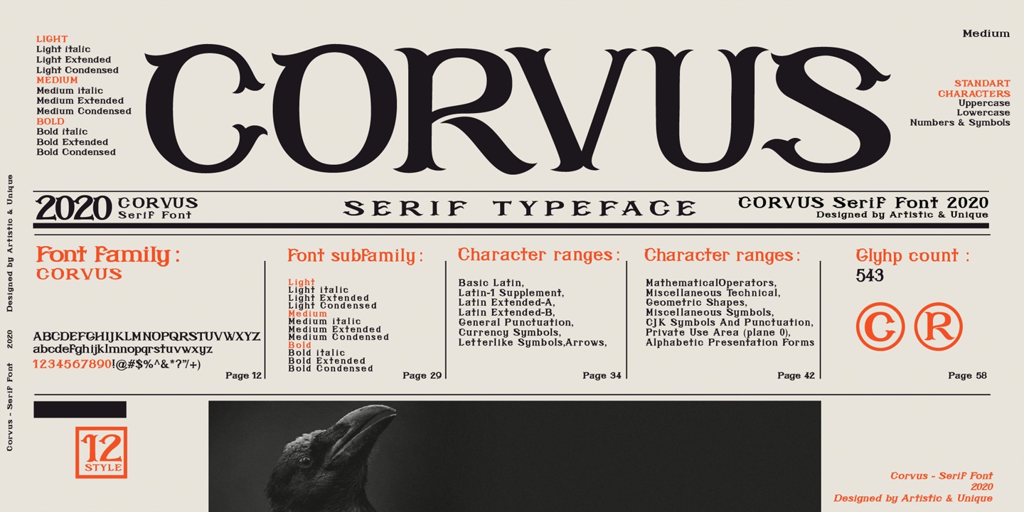 Example font Corvus #1